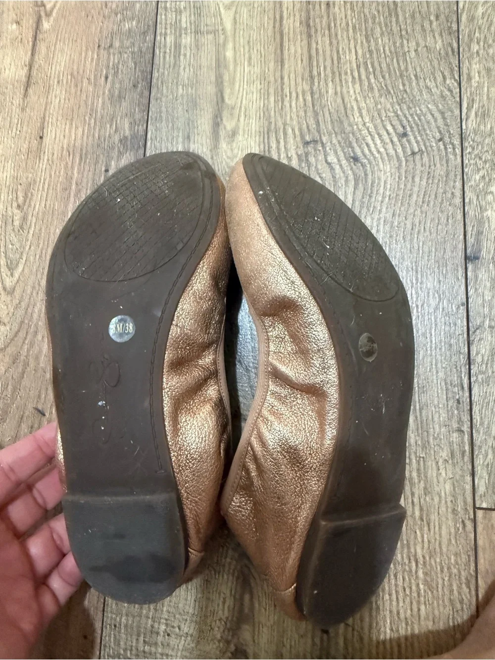 Jessica Simpson Rose Gold Metallic Ballet Flats